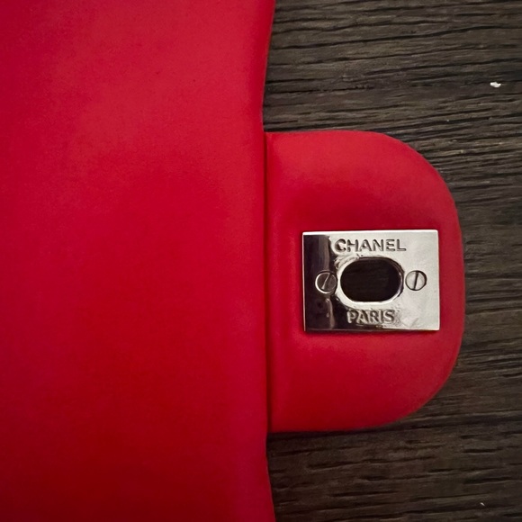 CHANEL
Red/White Striped Patent Leather Classic Mini Flap Bag - Picture 7 of 8